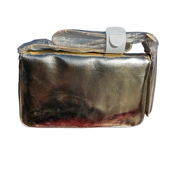 Nicole Miller Gold Crossbody Bag with Luxurious Shine - Picture 2 of 7